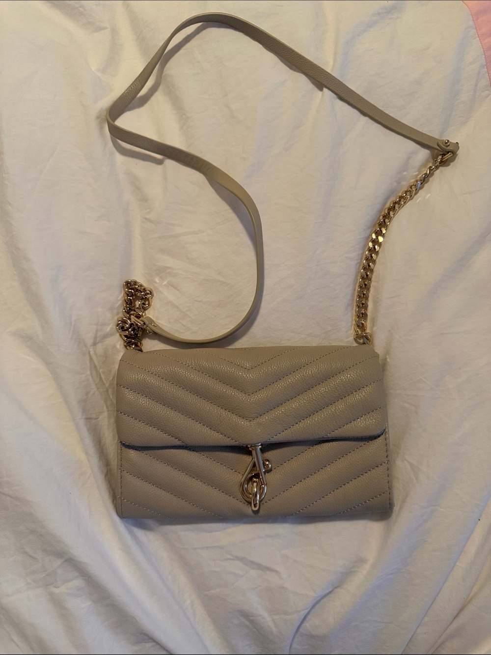Rebecca Minkoff Chain Strap Shoulder Bag in Light Taupe